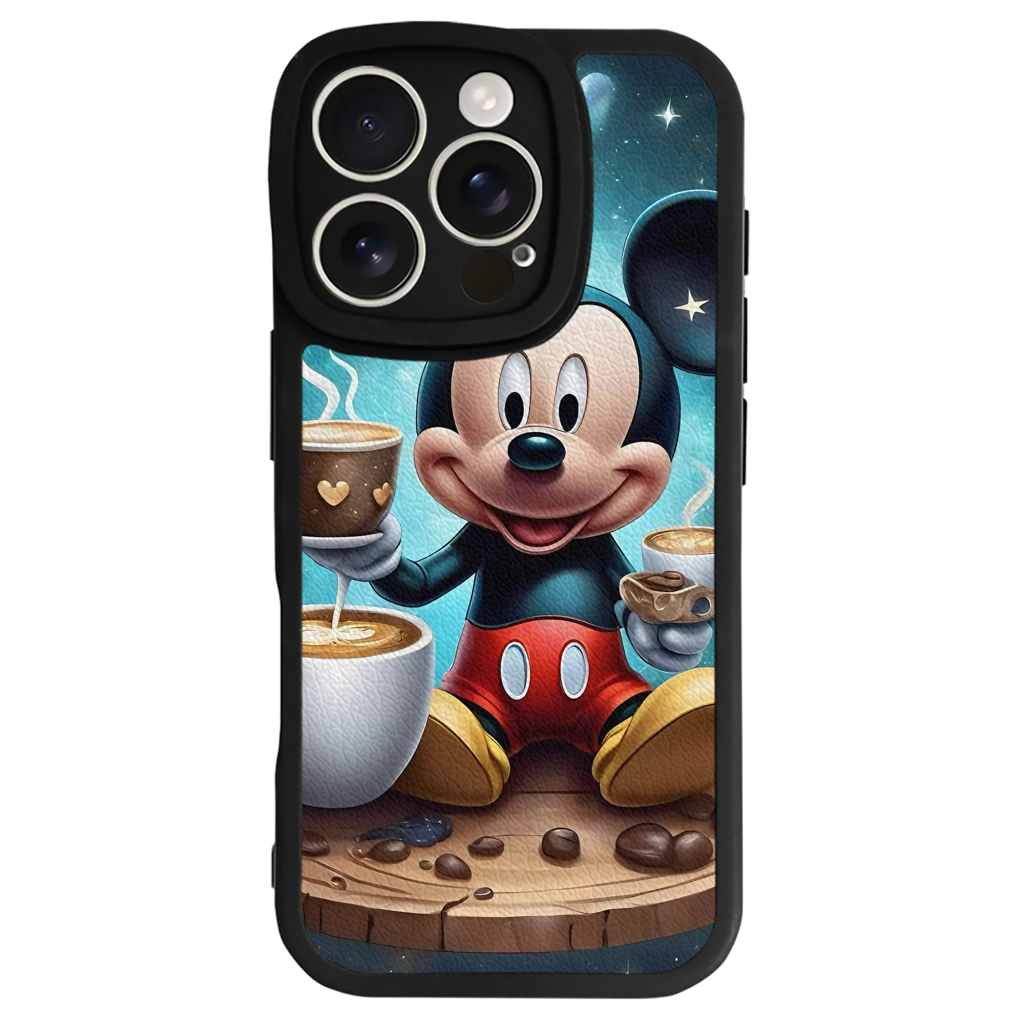 （画像用） ミッキーマウス Mickey Mouse 【iPhone 16シリーズ対応】シリコンスマホケース（レザー調） 材質：シリコン